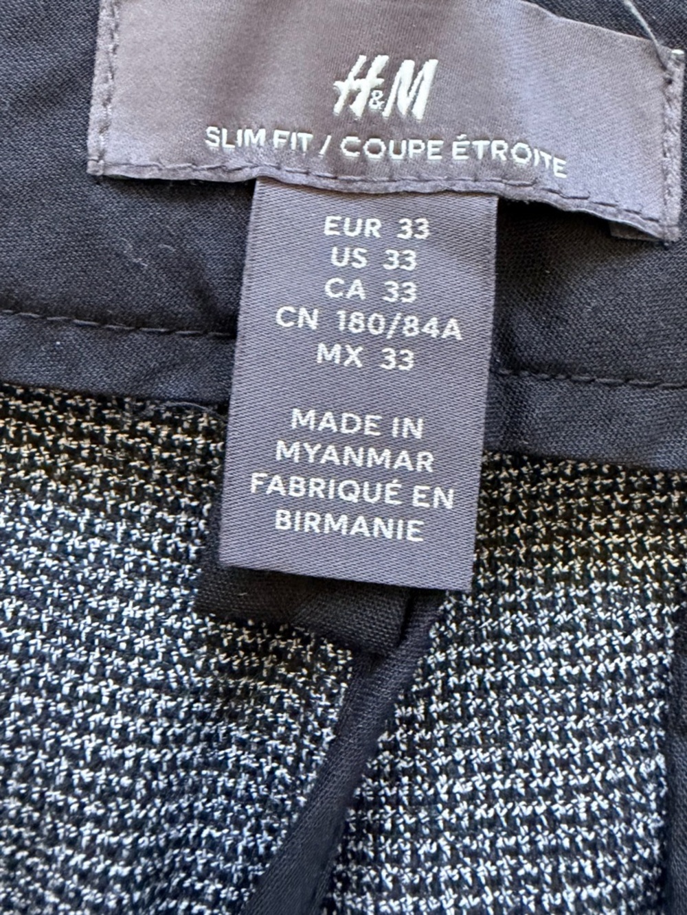 H&M Gray Herringbone Slim Fit Dress Pants - Picture 4 of 5